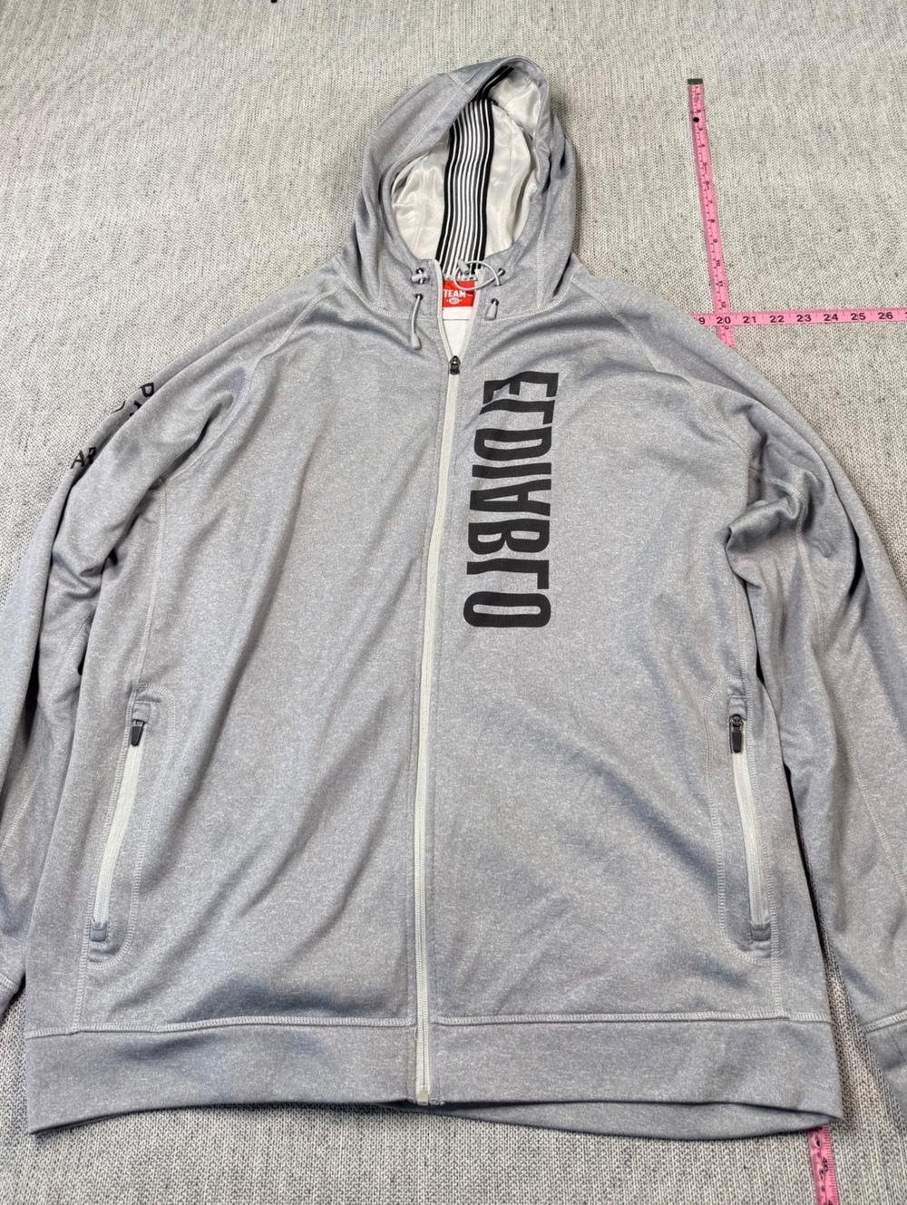 Team 365 Gray Zip-Up Hoodie Unisex Casual 2XL
